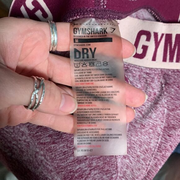 Gymshark Burgundy Leggings Size Medium - Picture 5 of 5
